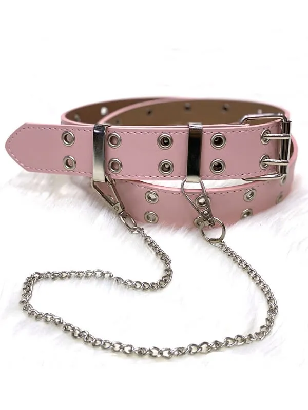 Punk decorative double-hole belt