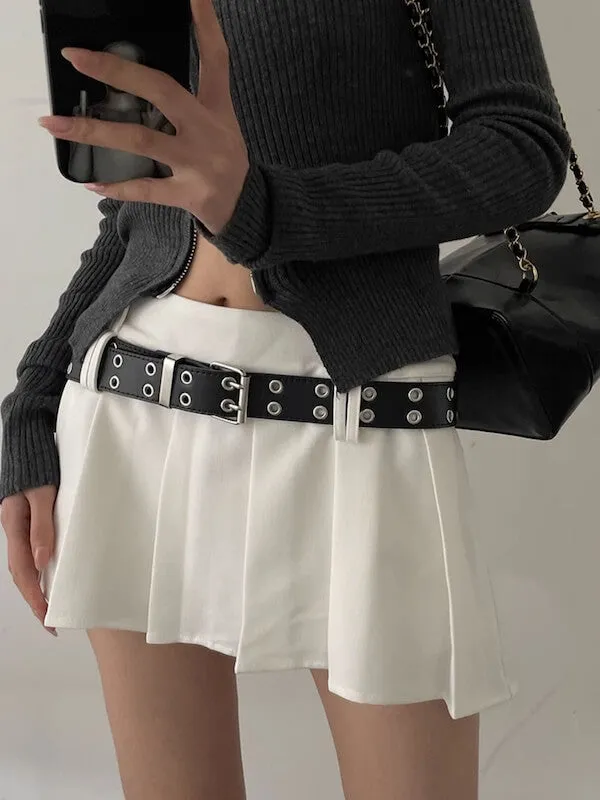 Punk decorative double-hole belt