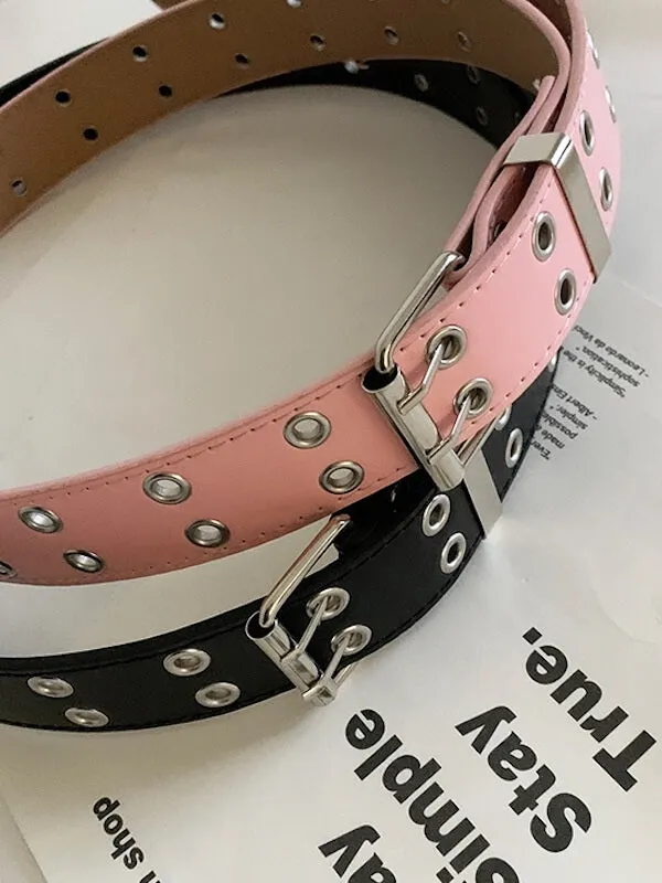 Punk decorative double-hole belt