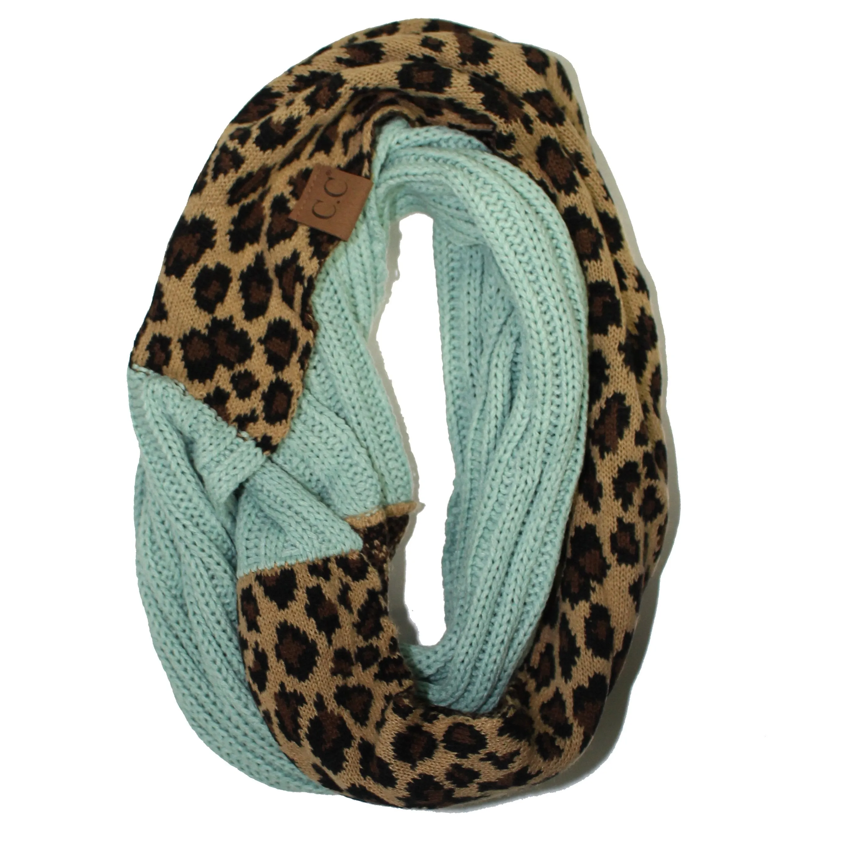 SF-45 Mint Leopard Scarf