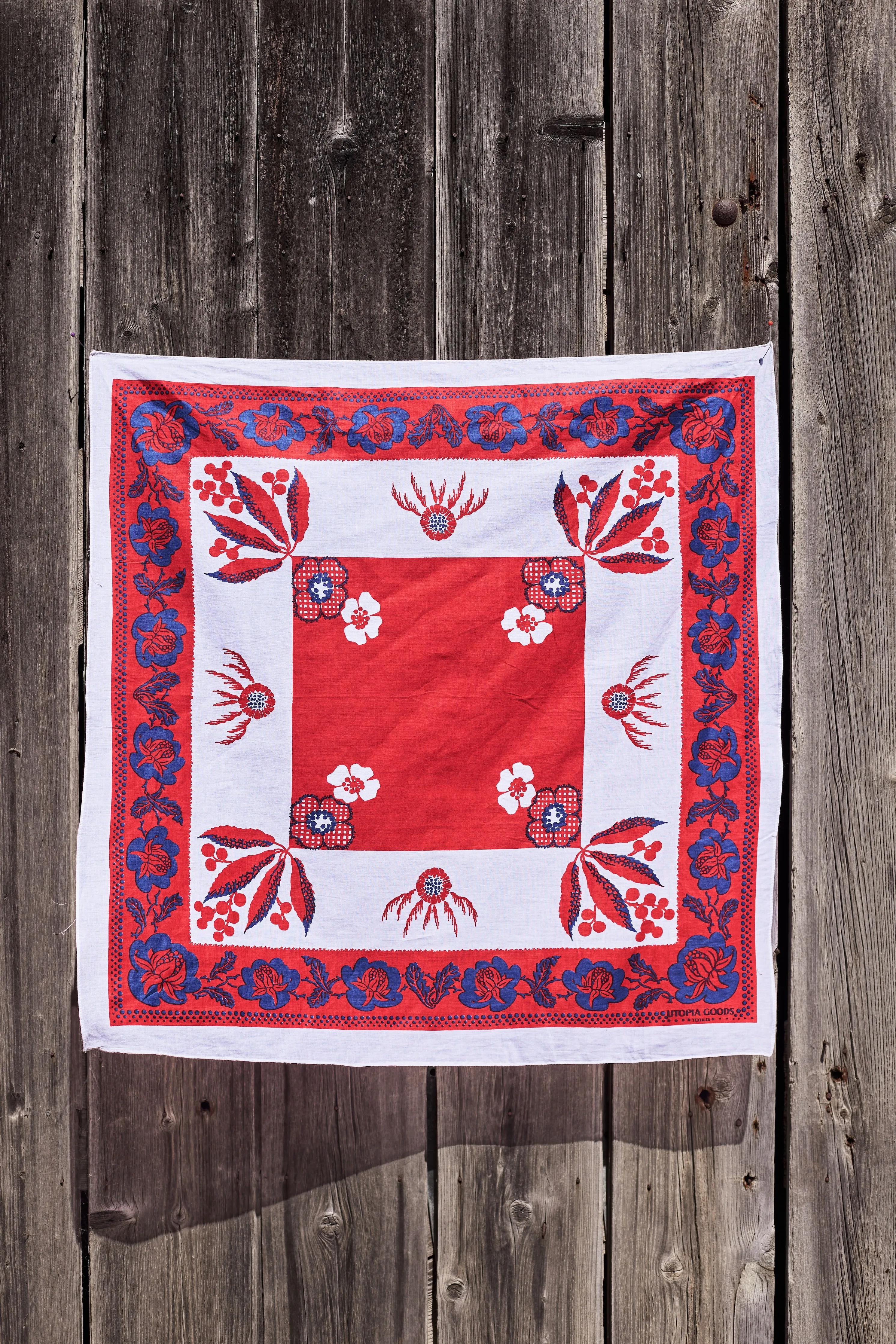 Wattle Red and Blue Cotton Bandana