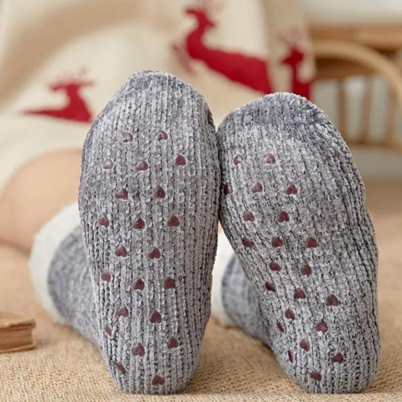 Winter Home Socks Slippers - Women Nonslip Thicken Warm Soft Cotton Sock