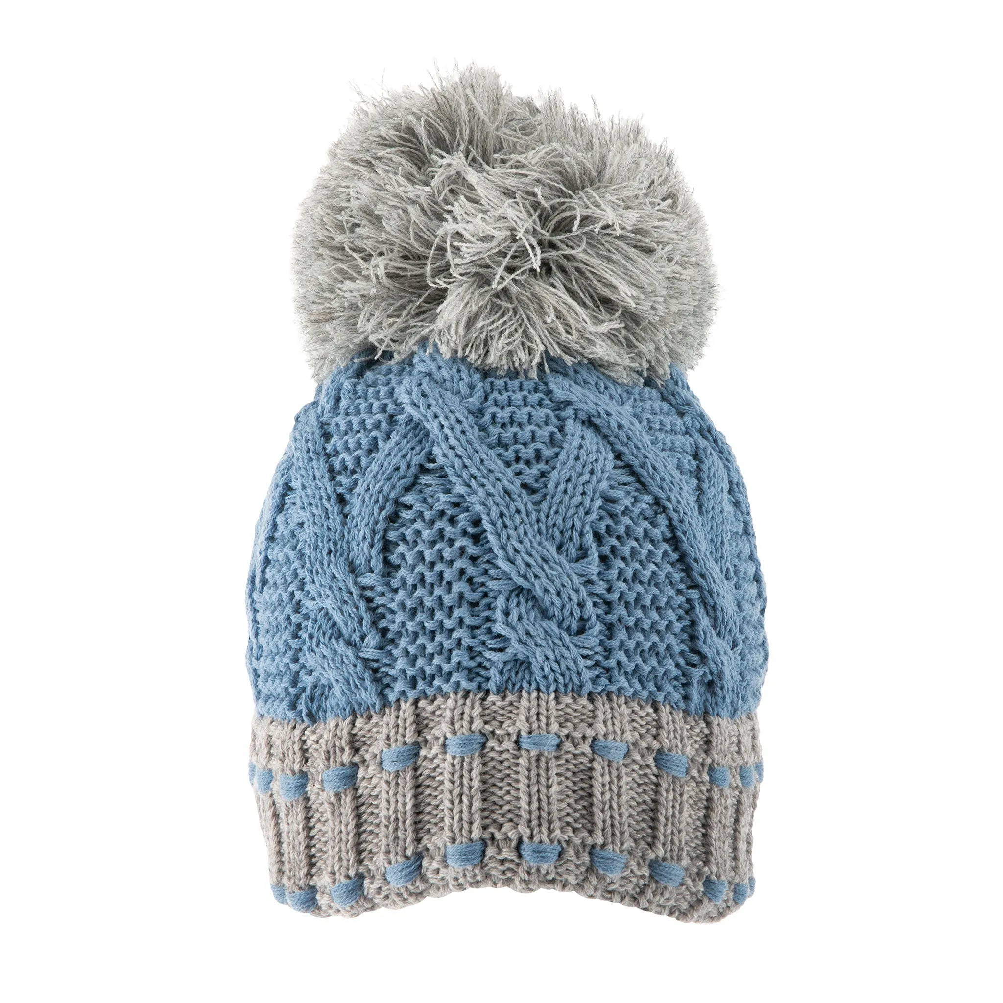 Women's Chunky Cable Knit Bobble Hat