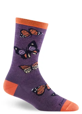 Women's Plum Butterfly Wool Socks