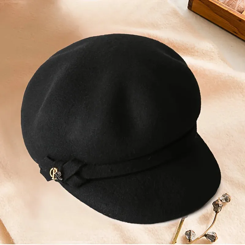 Wooly Octagonal Showing Small Face Niche Fashion Duckbill Hat