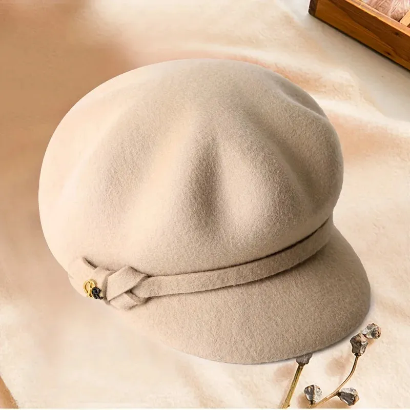 Wooly Octagonal Showing Small Face Niche Fashion Duckbill Hat