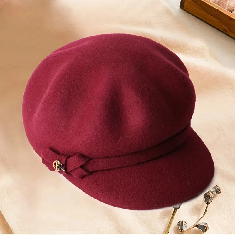 Wooly Octagonal Showing Small Face Niche Fashion Duckbill Hat