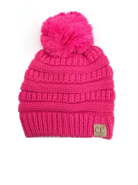 YJ-847 POM New Candy Pink Kid Beanie